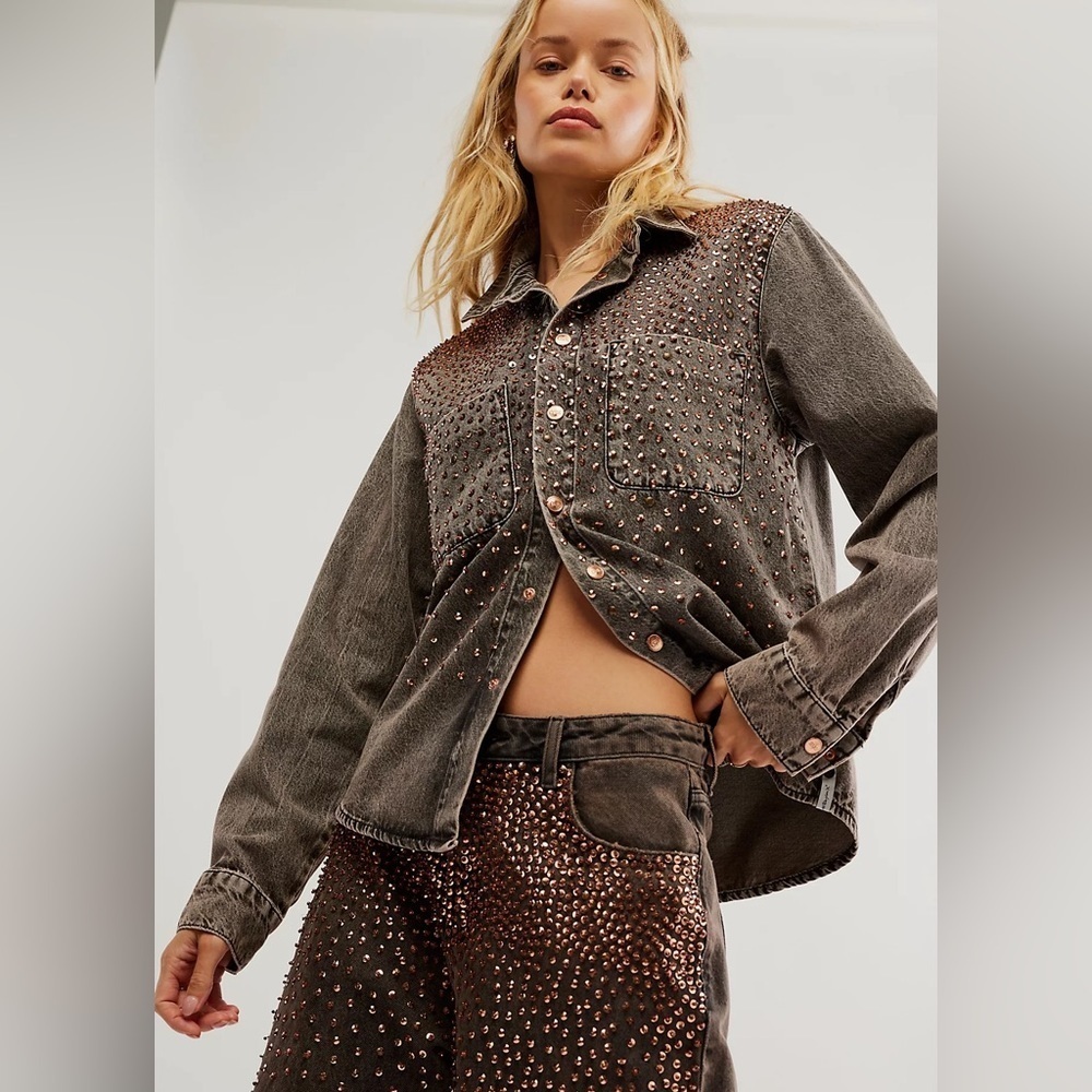 NWT FP Embellished Aria Shacket